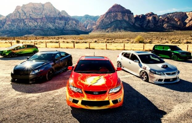 Image showing the KIA America Justice League inspired cars