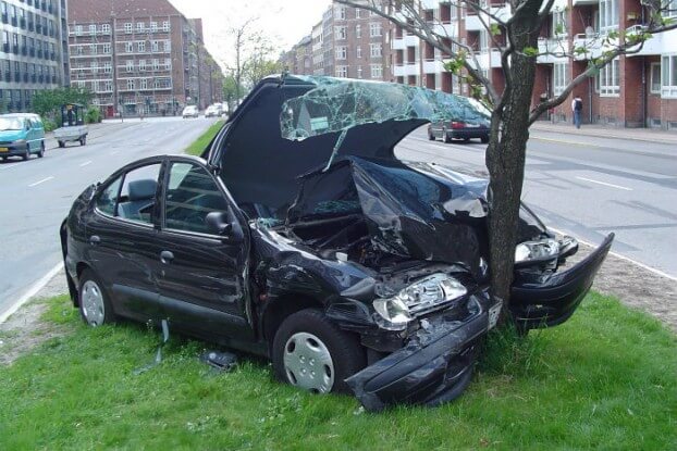 image of a crashed car