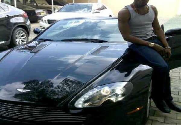 Picyure of D'Banj and his Aston Martin Vantage