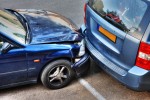 image of a slight car accident
