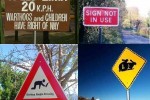 Image of a few funny road signs