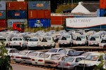 Image of cars awaiting clearance in Dar es Salaam