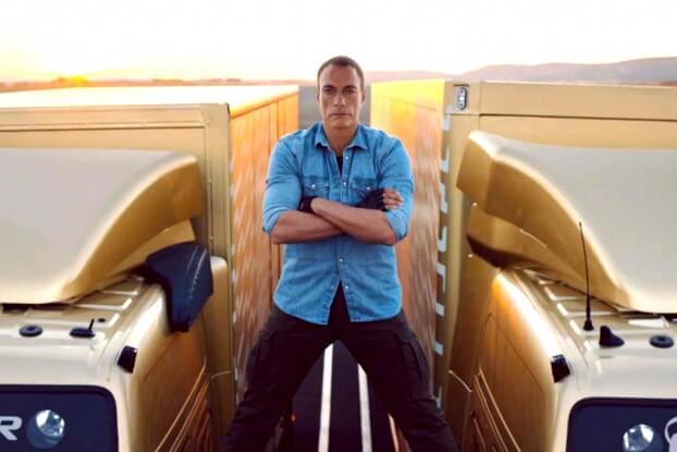 Image of Jean Claude Van Damme and Volvo trucks