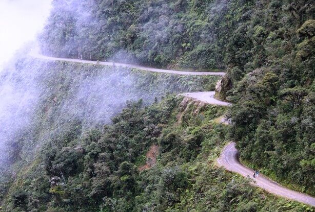 Image of road of death in Bolivia